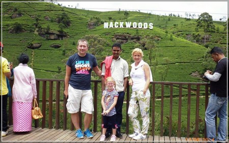 Ishan with tourist family